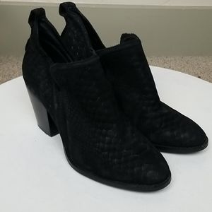 Jeffrey Campbell Black Leather Almond Toe Booties
